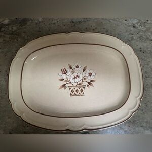 Floral Cream Stoneware Platter in “Mayblossom”